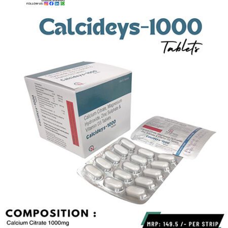 Calcium Citrate 1000mg, Magnesium Hydroxide 100mg, Zinc Sulphate and Vitamin D3 Tablets