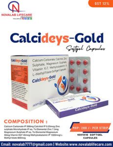 Calcium Carbonate, Calcitriol, Zinc Sulphate, Magnesium Sulphate, Vitamin K27, Methylcobalamin and L-methylfolate Softgel Capsules