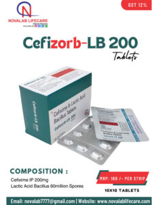 Cefixime 200mg and Lactic Acid Bacillus Tablets