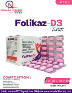 Calcium, Vitamin D3, Methylcobalamin, L-Methylfolate Calcium and Pyridoxal -5-Phosphate Tablets