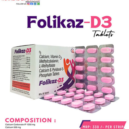 Calcium, Vitamin D3, Methylcobalamin, L-Methylfolate Calcium and Pyridoxal -5-Phosphate Tablets