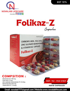 Carbonyl Iron, Folic Acid, Zinc Sulphate Monohydrate and Vitamin B12 Capsules