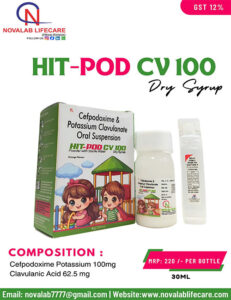 Cefpodoxime 100 mg and Potassium Clavulanate 62.5 mg Dry Syrup