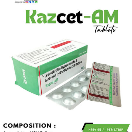 Levocetirizine Hydrochloride 5 mg and Ambroxol 75 mg Tablets