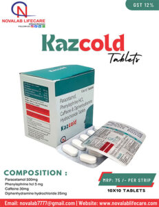 Paracetamol, Phenylephrine Hydrochloride, Caffeine and Diphenhydramine Hydrochloride Tablets