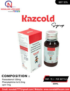 Paracetamol 125mg, Phenylephrine HCL 2.5mg and Chlorpheniramine 1mg Suspension