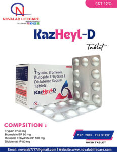 Trypsin, Bromelain, Rutoside and Diclofenac Sodium Tablets