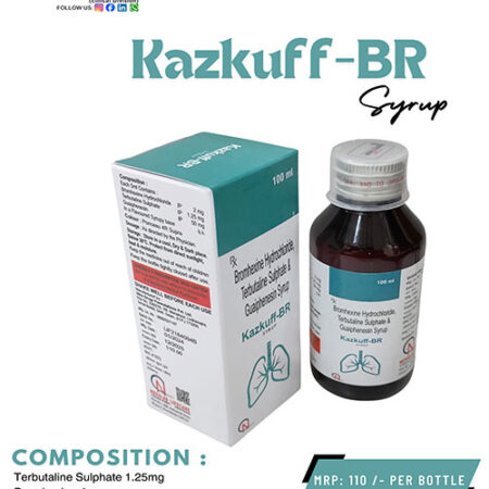 Bromhexine Hydrochloride, Terbutaline Sulphate and Guaiphenesin Syrup