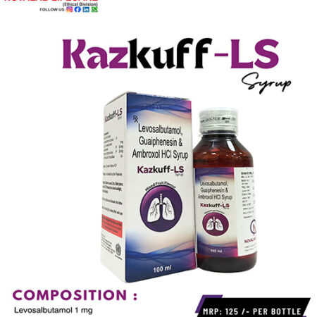 Levosalbutamol 1mg, Ambroxol 30 mg and Guaifenesin 50 mg Syrup