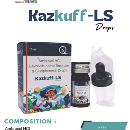 Ambroxol HCL 7.5 mg, Levosalbutamol 0.25mg and Guaiphenesin 12.5 mg Drops