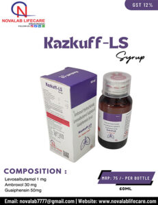 Levosalbutamol 1mg, Ambroxol 30 mg and Guaiphenesin 50mg Syrup