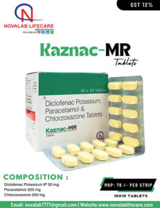Diclofenac Potassium, Paracetamol and Chlorzoxazone Tablets