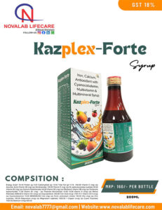 Iron, Calcium, Antioxidant with Cyanocobalamin, Multivitamin and Multiminerals Syrup