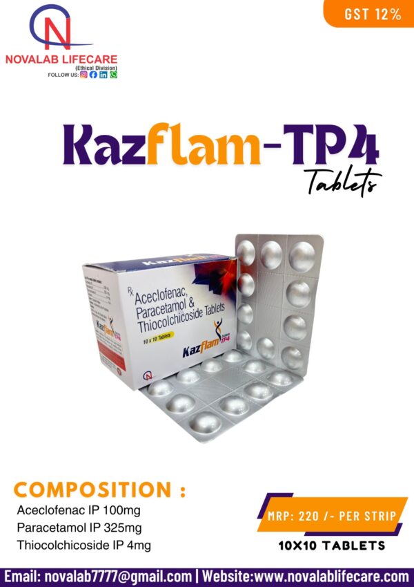 Aceclofenac, Paracetamol and Thiocolchicoside Tablets