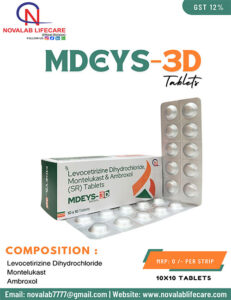 Levocetirizine Dihydrochloride, Montelukast and Ambroxol Tablets