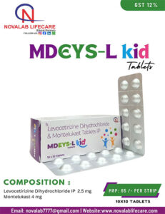 Levocetirizine Dihydrochloride 2.5 mg and Montelukast Sodium 4 mg Tablets