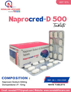 Naproxen Sodium 500 mg and Domperidone 10 mg Tablets